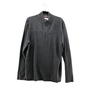 Flag & Anthem‎ Sweater Mens L Gray 1/4 Zip Pullover Cotton Knit Textured